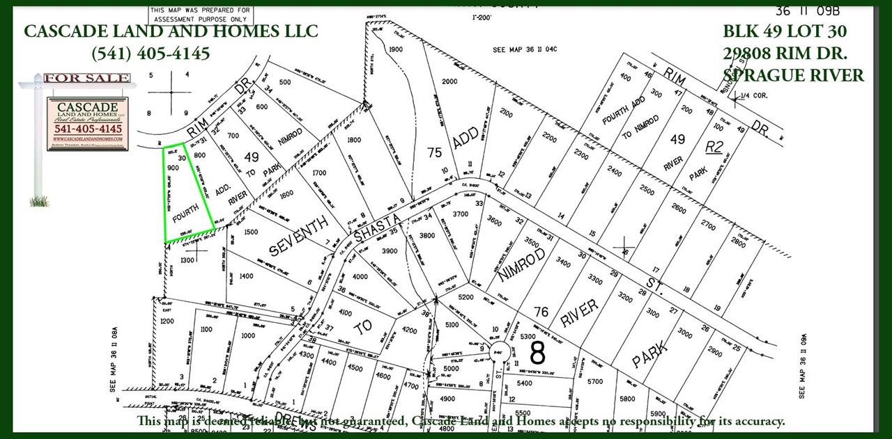klamath county parcel map showing the shape of the property and the surrounding parcels.