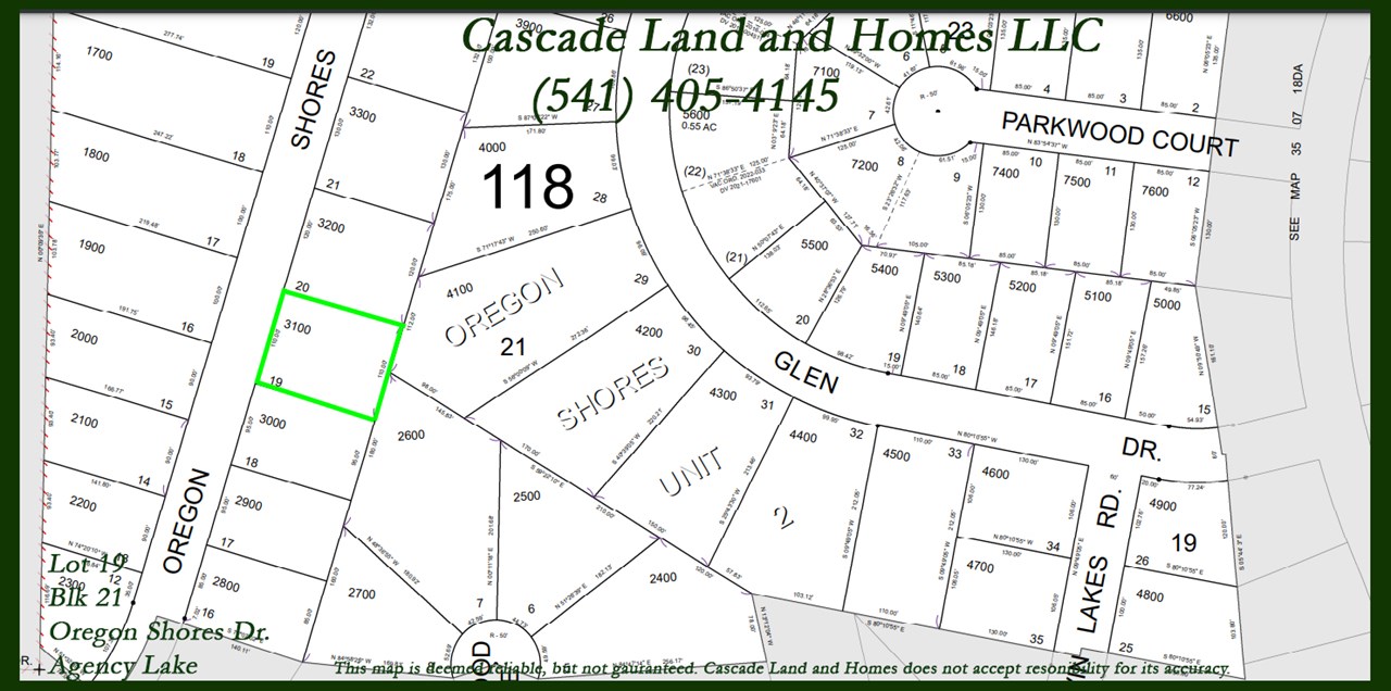 county parcel map showing the shape and location of the property. there are many nice homes in this section of the subdivision.