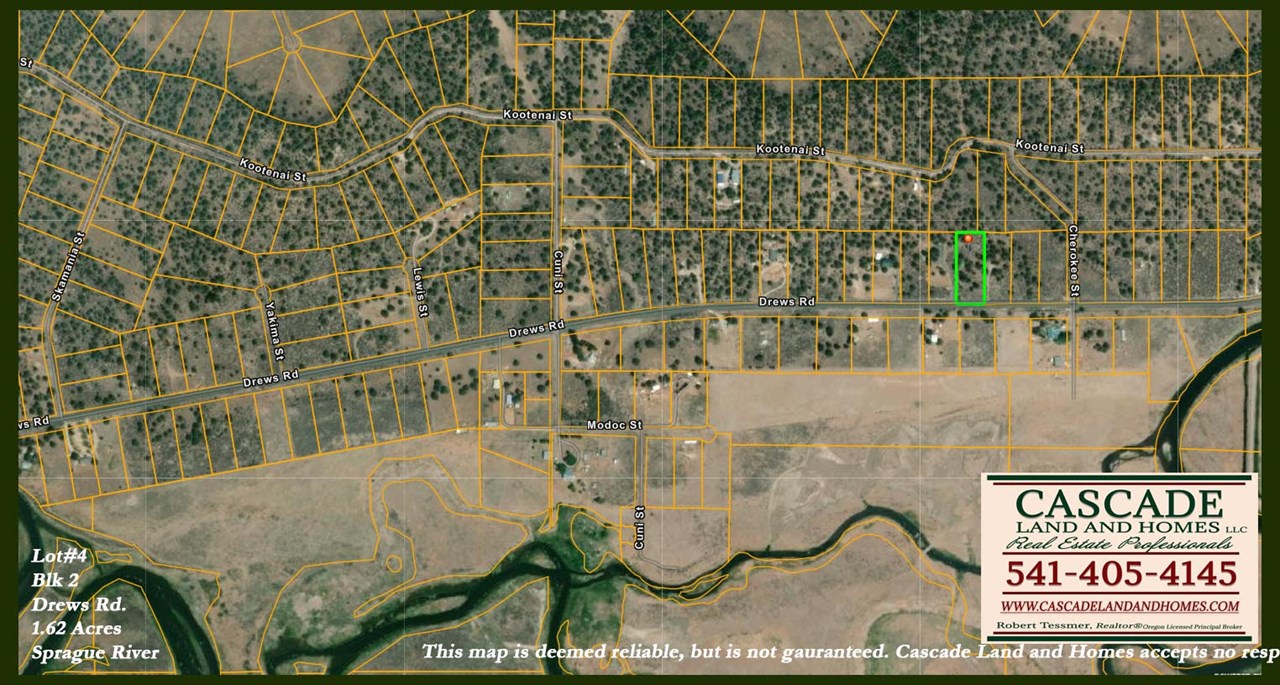 parcel map another klamath county map, this one showing the terrain and proximity to the sprague river.