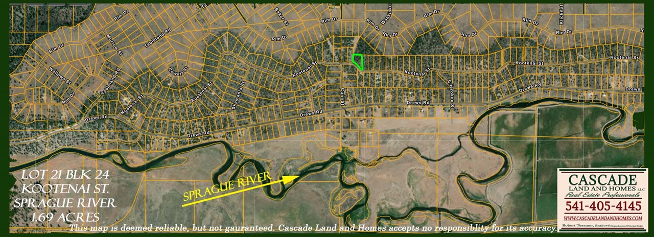 this is a klamath county map showing the property in relation to the other parcels within the subdivision. most of the surrounding properties are undeveloped, but there are some modular homes as well as stick-built homes in the area.