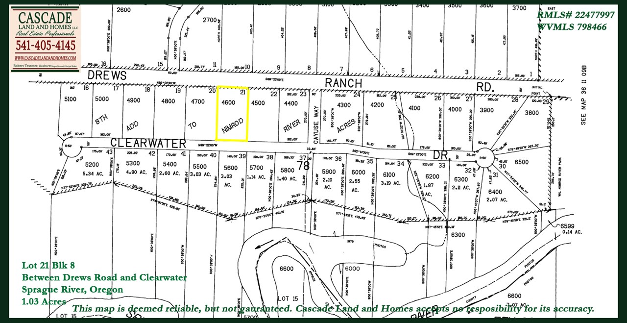 klamath county parcel map showing the shape and location of the property in relation to the surrounding properties.