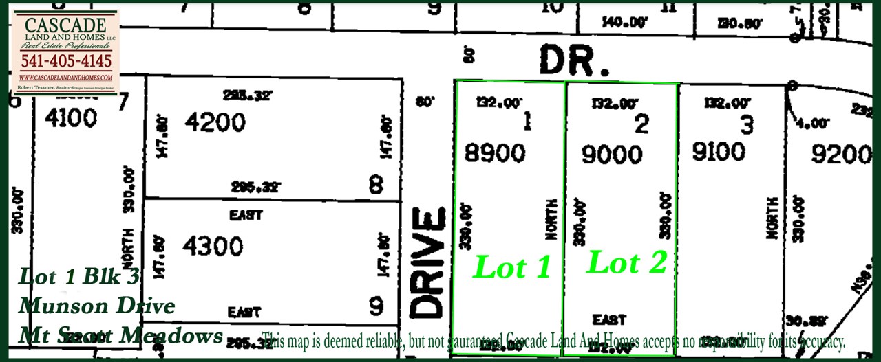klamath county parcel map showing the dimensions of the property.