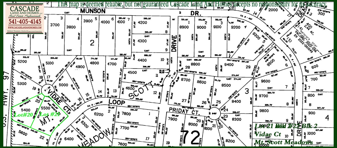 klamath county parcel map showing the dimensions and shape of the property as well as the adjoining parcel which is also for sale from the same owner.