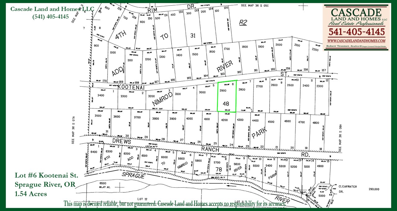 this is a klamath county parcel map of the property showing its location within the subdivision.