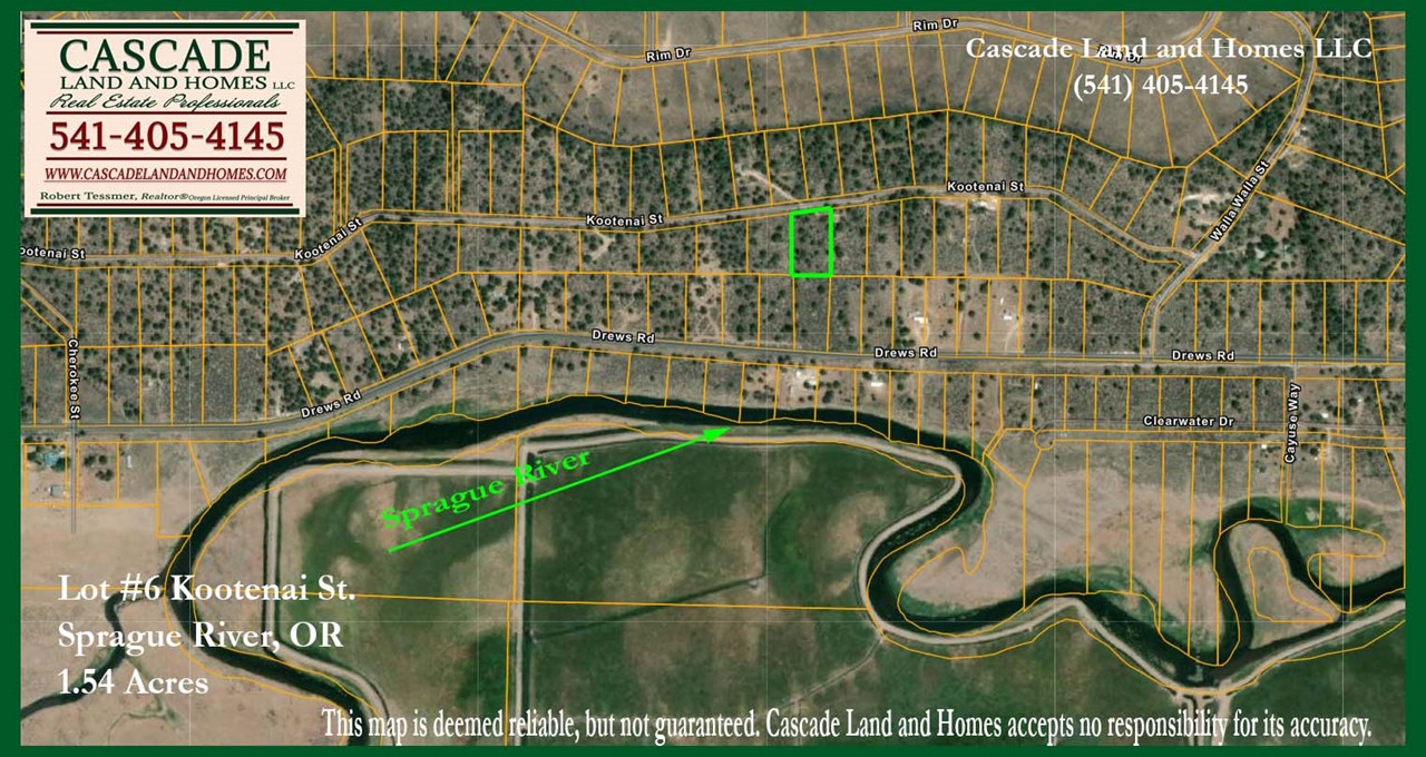 this klamath county maps shows the property and its proximity to the sprague river! just a short walk down the road!