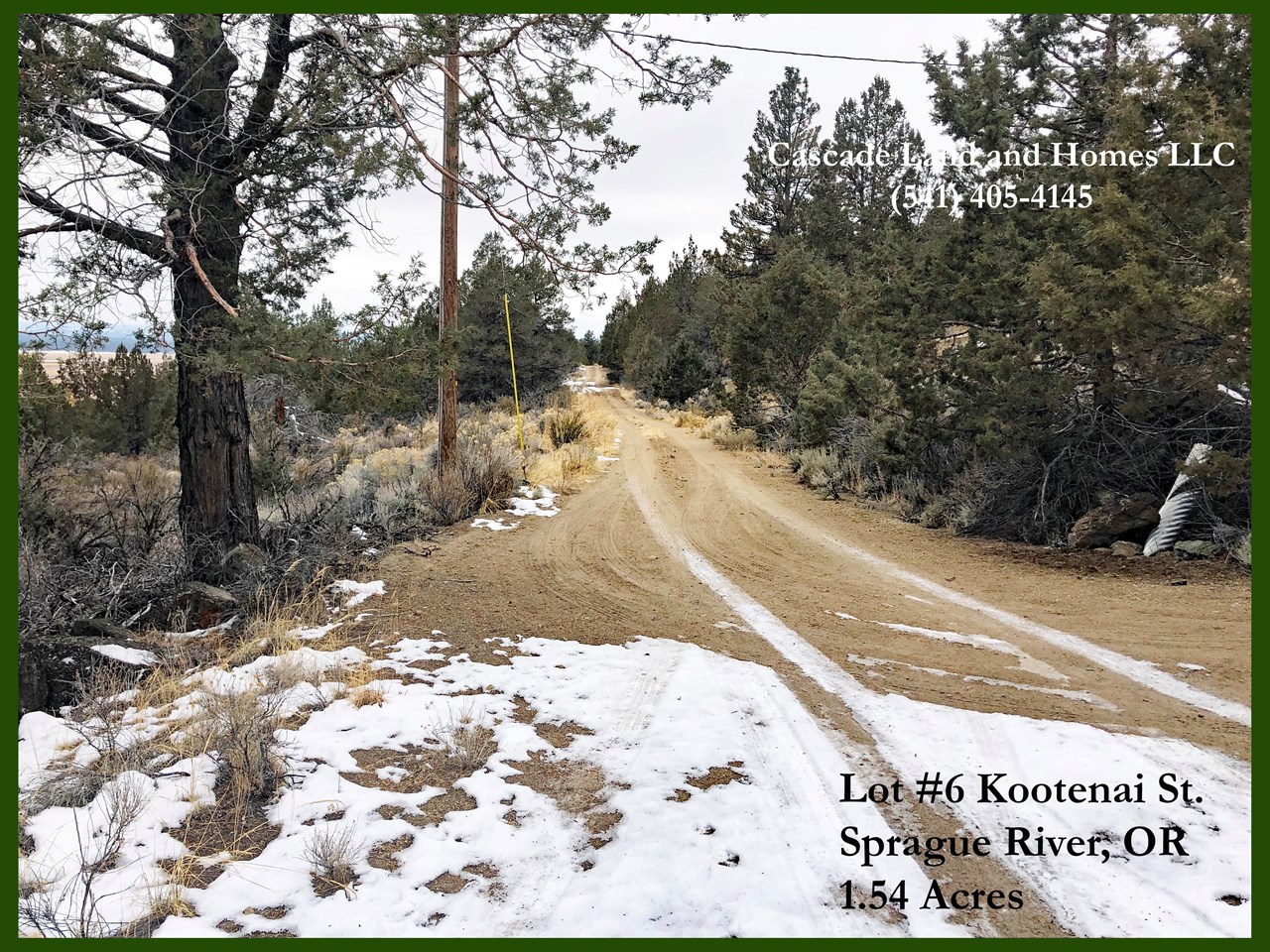 the roads to the property are compacted gravel and dirt and are easy to travel. we had no trouble at all accessing the property. in this photo, you can see that power is to the road.