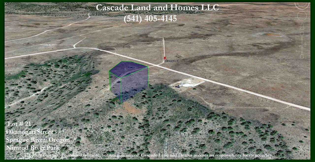 google earth map showing this 2.08~acre parcel elevated to get a better idea of the shape and location.