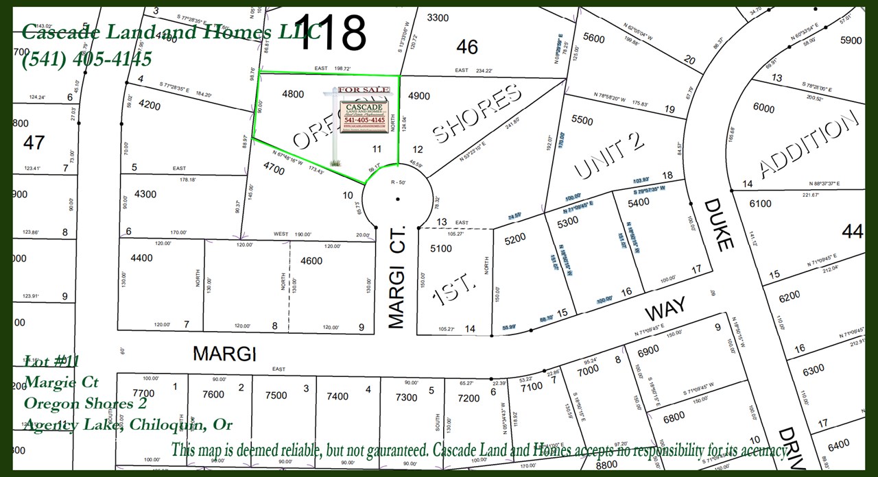 this is a klamath county parcel map showing the property location and shape.
