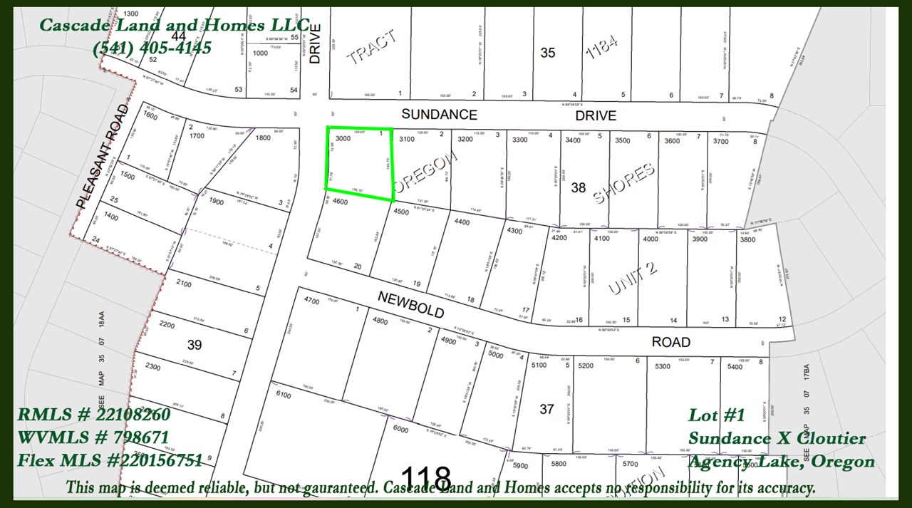 this is a klamath county parcel map showing the location and dimensions of the property.
