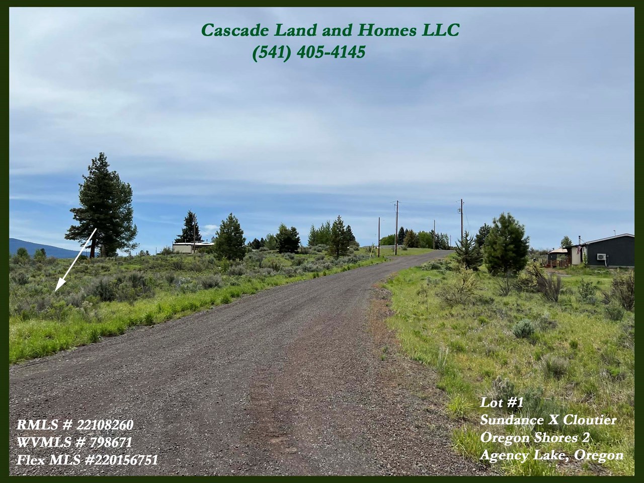 this photo was taken looking up cloutier drive from the corner with the property on the left.